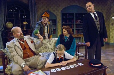 Dale Young as Sir Rowland, Nancy Kane as Miss Peake, Lisa Poldka as Pippa, Sonya Cook Photo